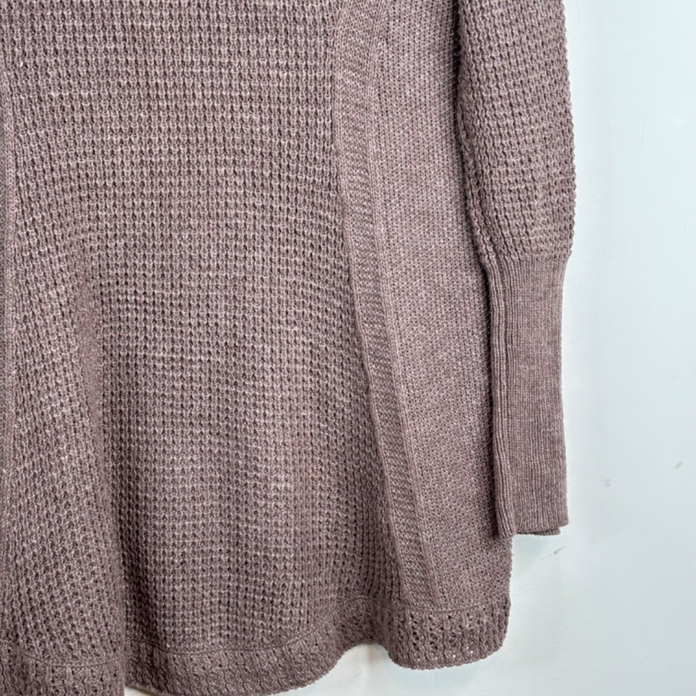 Anthropologie Angel of the North Rosie Cowl Neck Sweater L Brown Tunic Waffle - Picture 4 of 11